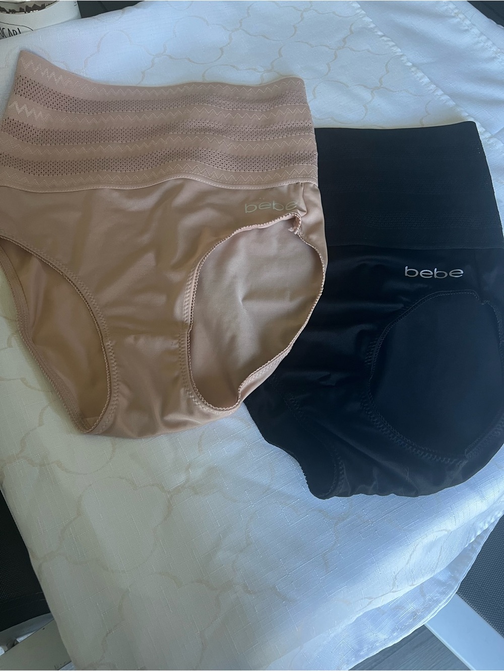 bebe High-Waist Shaping Briefs in Nude and Black